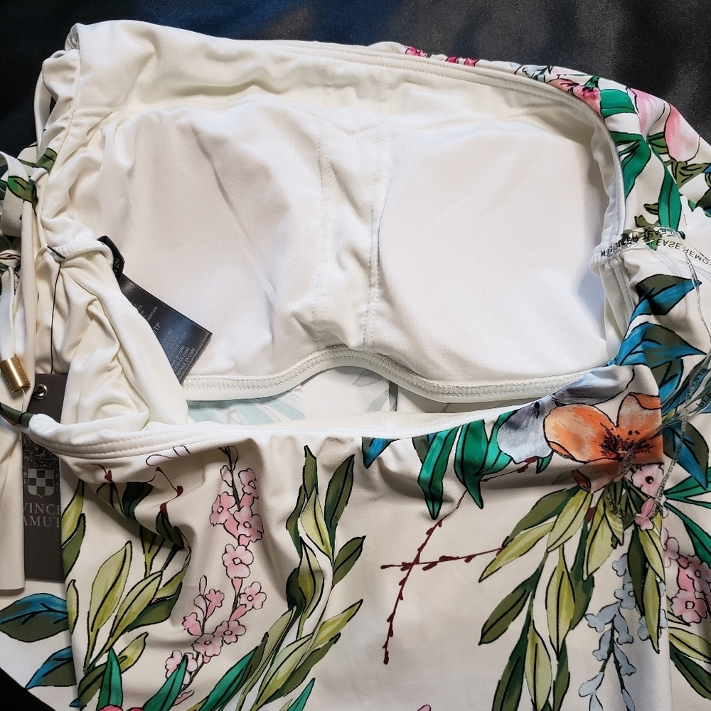 Vince Camuto NWT XS One Shouldered Ruffle Floral Bikini - Picture 7 of 9